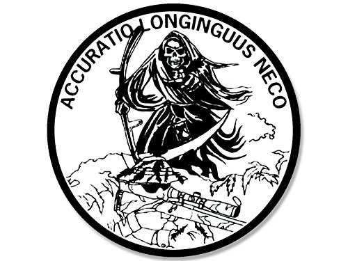 American Vinyl Round Grim Reaper Accuratio Longinguus Neco Sticker (Rifle Scope Sniper Army Military) #TOP29