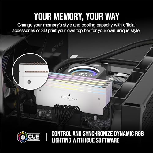 Image of CORSAIR Dominator Titanium RGB DDR5 RAM 32GB (2x16GB) 6000MHz CL30-36-36-76 1.40V AMD EXPO Intel XMP 3.0 Desktop Computer Memory - White (CMP32GX5M2B6000Z30W)