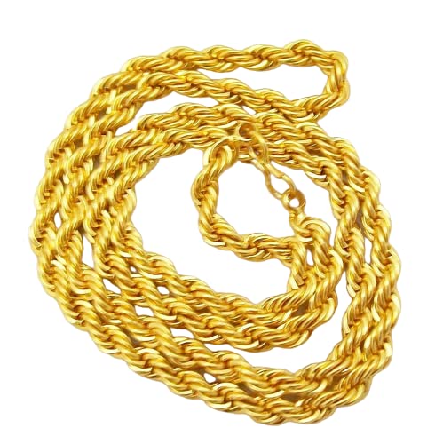 NKR GOLD Gold plated Super Long 26 Inch, 4mm thick, 26 Gms, Rope design ...