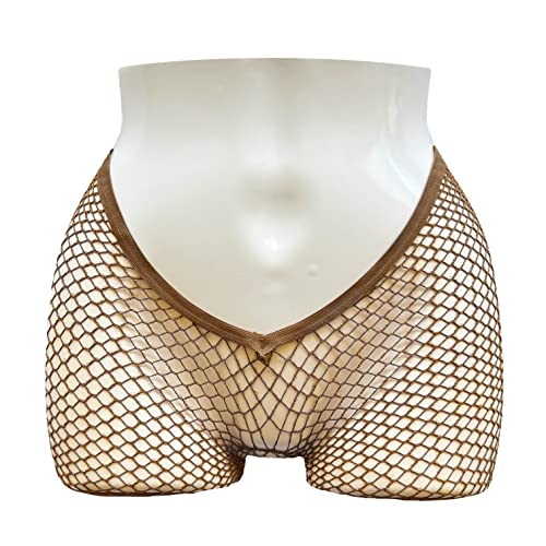 V-Cut Skintone Gold Glitter Fishnet Stockings | VCUT Carnival Tights for Black and Brown Skin Women