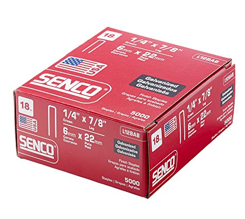Image of SENCO L12BAB 18 Gauge 1 /4-Inch Crown Finish Staples, 7 /8-Inch Galvanized (5,000 per Box)
