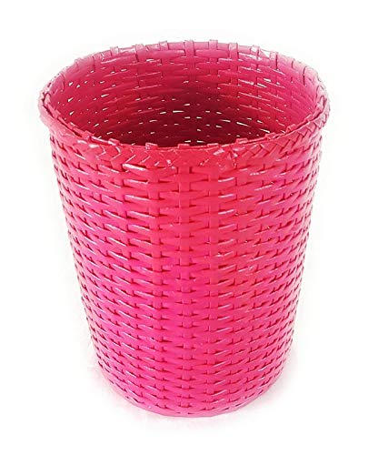 Sonas Creation Paperus Customizable Size 11 inch TALL 10 Litre Color Pink Girls Kid Waste Basket Dustbin Trashcan Paper Bin Storage Indoor Planter Vase Eco-friendly Sustainable Handmade of Paper Ropes