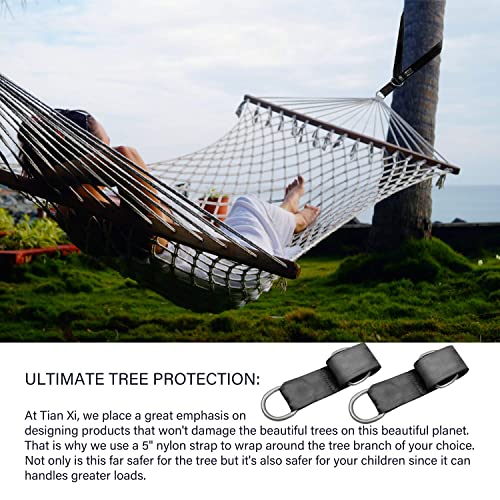 Tree Swing Hanging Strap - 5Ft Swing Straps Outdoor Suspension Accessories Kit, Holds 2200Lbs With Stainless Carabiners, Easy Installation, Perfect For Baby/Garden/Toddler Swing (Black) #TOP2