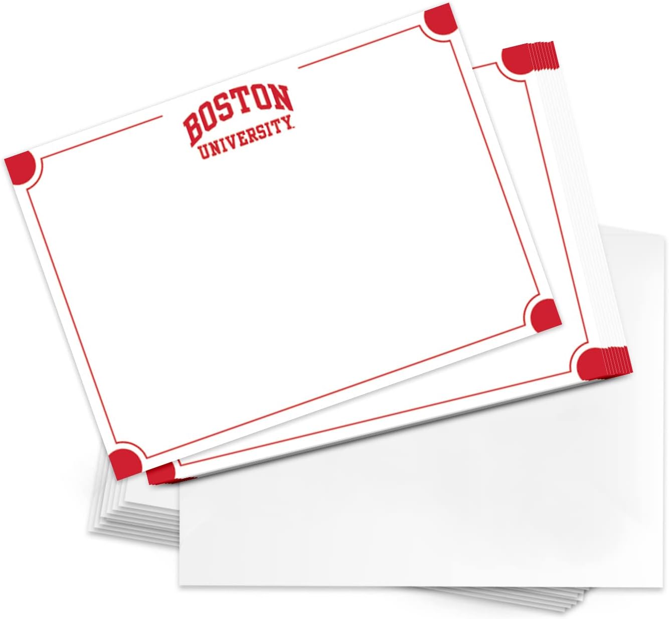 Desert Cactus Boston University Notecards Stationery Cardstock Terriers BU 10 Pack Includes Envelopes Memo Party Thank You (Notecard 4b)