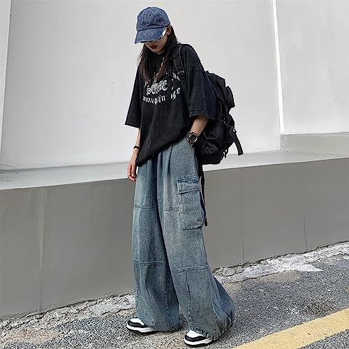 Y2K Baggy Jeans Emo Cyber Cargo Pant Grunge Vintage Demin Clothing Aesthetic Hiphop Jogger Sweatpants Goth Streetwear2