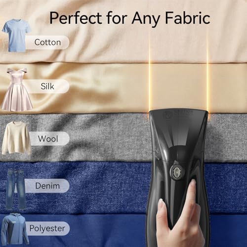 Image of HiLIFE Steamer for Clothes, Portable Handheld Design, 240ml Big Capacity, 700W, Strong Penetrating Steam, Removes Wrinkle, for Home, Office(ONLY FOR 120V) (Ink Black)