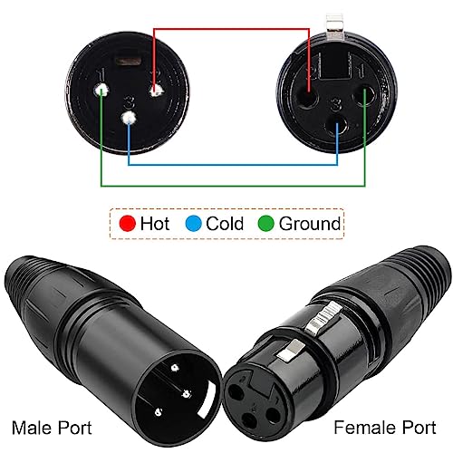 Image of DEVICE OF URBAN INFOTECH XLR Connectors, 3 Pin Male & 3 Pin XLR Female Connector for Microphone Audio Socket for High Conductivity & Ultra-Low Noise Solder Connector (Pack of 10)