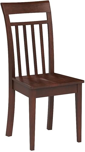 Miniatura 4 de East West Furniture CAC-MAH-W Capri - Sillas de comedor de madera maciza, con respaldo de listones, juego de 2, caoba