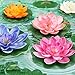 QUOZUO 22 Pack Artificial Floating Foam Lotus Flowers with Artificial Frog Lotus Leaves, Lily Pads for Lake, Pond Plants Ornaments for Pool Water Decoration, Colorful
