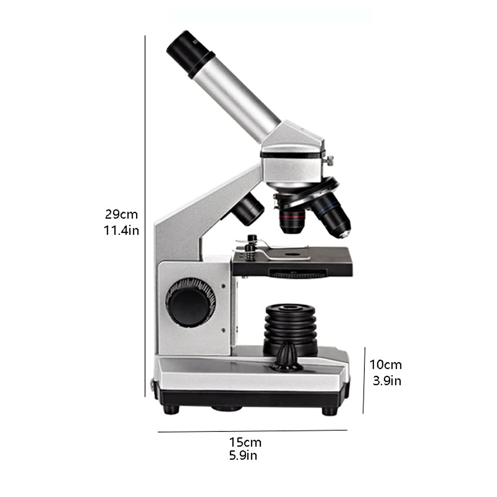 Lente d'Ingrandimento con Illuminazione a LED per microscopio Composto monoculare per Laboratorio per Adulti, Studenti e Bambini