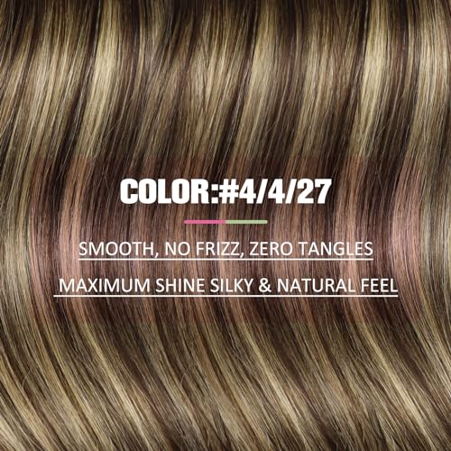 YoungSee Brown Tape in Hair Extensions Human Hair Tape Hair Extensions Full Head Tape-in Hair Extensions Brown Balayage to Caramel Blonde Skin Weft 18inch 50g 20pcs - Image 4