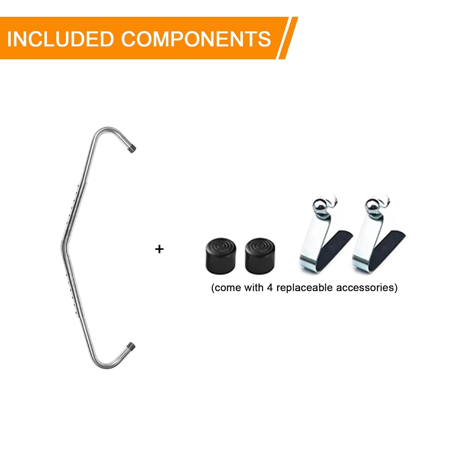 Cow Anti-Kick Rod with 4 Extras (2 Rubber Sleeves + 2 Spring pins) - Adjustable Leg Restraint for Safe Milking | Stainless Steel & Lightweight