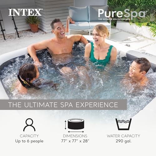 Image of Intex PureSpa 6 Person Inflatable Hot Tub with Energy-Efficient Spa Cover