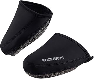 INOOMP 1 Pair Road Bike Overshoes Shoe Covers Pokrowiec Do Jazdy Rowerze Warm Shoe Cover Anti-slip Shoe Cover Outdoor Overshoes Black Half Palm Shoe Lock Kalosze Outdoorowe
