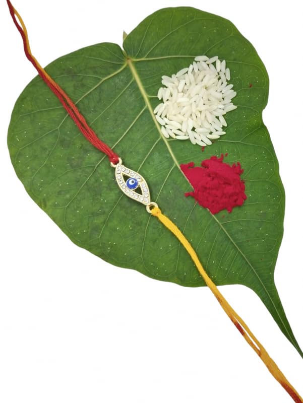 Reenzu Enterprises Multicolor Rakhi for Boys Traditional Rakhi with Roli Chawal & Raksha Bandhan For Bhai Best Wishes Rakhi for Brother (pack of 1) (evil eye) (B0CBBWZVPJ) Amazon Price History, Amazon Price Tracker