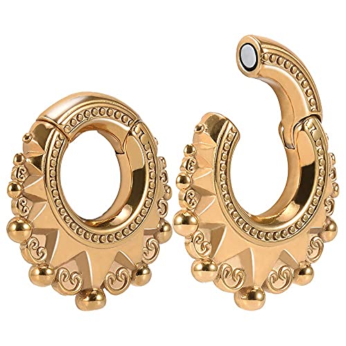KOOBODY 0 g (8 mm) - Boucles d'oreilles magnétiques en acier inoxydable - Poids pour étirer le lobe de l'oreille - Pour homme et femme Cover