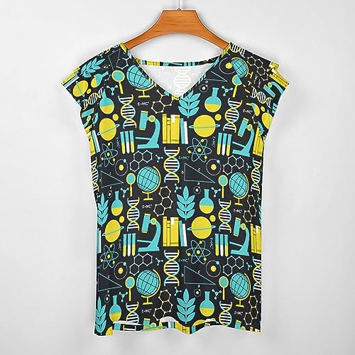 AMRANDOM Womens Short Sleeve Shirts V Neck Lotus Leaf Short Sleeve Tops Summer Blouse Shirts3