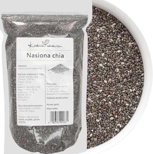 Chia Samen 500g – 100 % Natürlich, Ballaststoffquelle, Proteinreich, Omega-3, Ideal für Müsli, Smoothies, Backen | KUCHNIA ZDROWIA