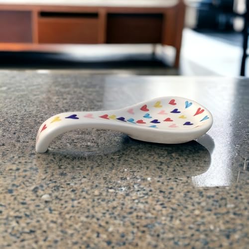 Image of Malaikah Ceramic Spoon Rest Heart Pack of 1 for Home, Kitchen, Dining, Kitchen Decor & Gifting