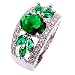 Emsione 925 Sterling Silver Plated Created Sapphire Quartz&Topaz Cluster Women Band Ring