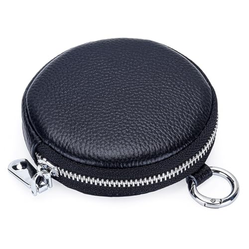 1 Pcs Leather Zipper Coin Purse Wallet With Keychain, Coin Organizer, Change Holder,Card Case, Mini Leather Zipper Storage Bag for Men & Women