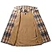 wantdo Women's Double Breasted Plaid Coat Button Pea Coat with Belt Yellow Plaid XX-L