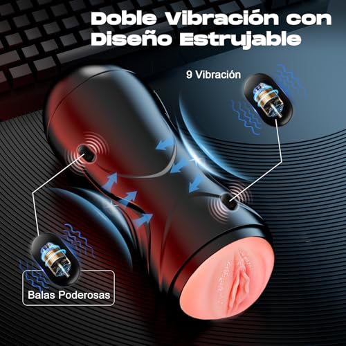 Miniatura 5 de Masturbádores Masculino Más Vendido Juguetes Sexuales Hombres - Masturbador Hombre Juguete Eróticos Para Pareja Con 9 Modos De Vibración Doble Canal, Sex Toys Para Sexo Con 3d Silicona Vagina Real