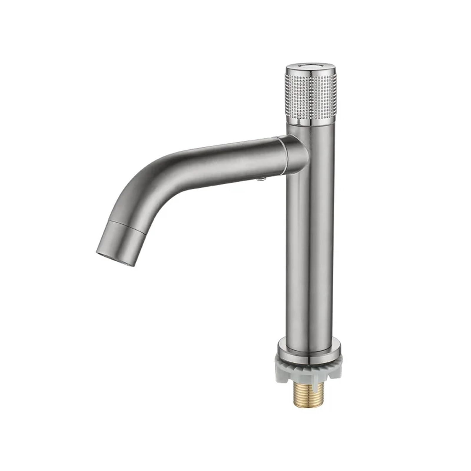 Robinet de lavabo eau froide à bec pivotant 360 en inox brossé durable