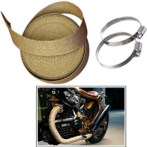 Guance Glasswool Silencer Wrap,Exhasut Heat Shield with 2 Clamp 3 Meter Length for Yamaha YZF R15 V3-image-43