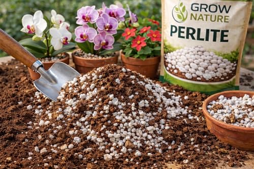 Image of Perlite for Plants | Horticulture Grade Soil Conditioner for Gardening, Terrace & Nursery | Improves Drainage & Aeration (100g)