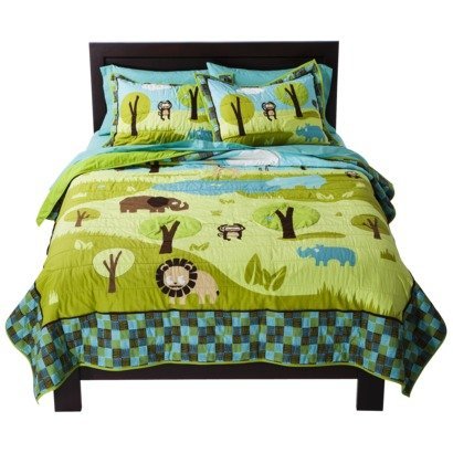 Wild Safari Collection Child's Full - Queen Quilt Comforter Bedspread and 2 Shams Bedding Set