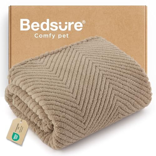 Bedsure Dog Blanket for Small Dogs Washable - Fluffy Fuzzy Puppy Cat Blanket with Premium 300GSM Coral Fleece Soft for Pet Kitten Doggy, Brown, 25x35IN