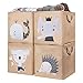 AXHOP cajas almacenaje [4 unidades] plegado de 28 x 28. Estanterias almacenaje decorativas. Caja juguetes. Ideal para kallax, ropa, juguetes, libros, niños, guardería, oficina.