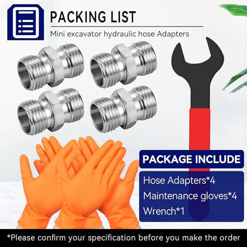 Image of 4Pcs M14 to M16 Hydraulic Fitting Adapters, Mini Excavators Carbon Steel Thread Connector, Compatible with AGT, FF Industries, VICSEC. Replaces Part #115757. Perfect for Hydraulic Thumbs & Attachments