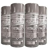 Balaju Height 4X BH Shimmering Metallic Silver Spray paint for Interior or Exterior, Wood, Metal, Plastic, Glass, Art and Craft, Gloss Finish, 200ML Each, Pack of 4