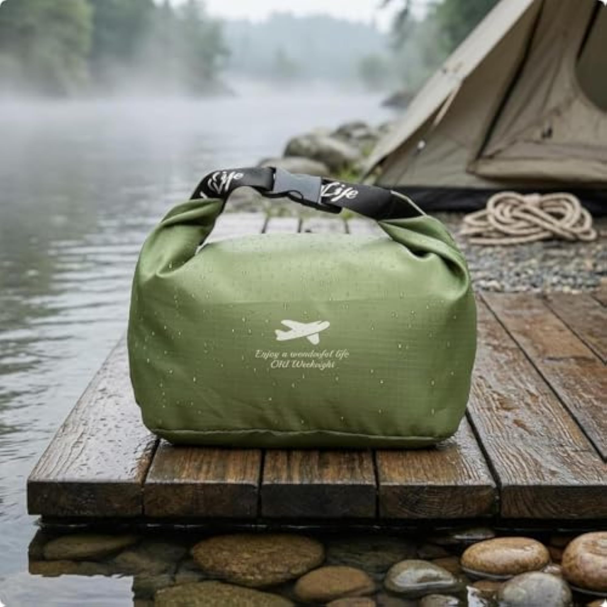 Waterproof Roll-Top Storage Bag Water-Resistant Soft-Sided Rectangular Bag