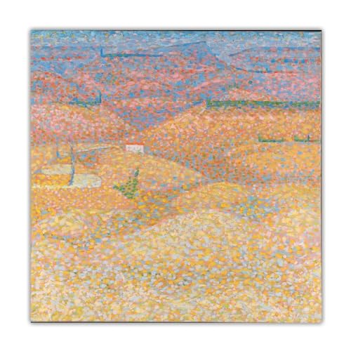 Affiches vintage Bridget Riley Paysage rose toile 60x60cm