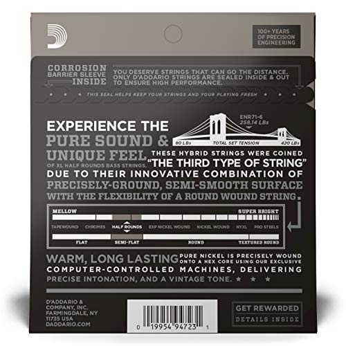 D’Addario ENR71-6 Cordes longues pour basse 6 cordes avec filet demi-rond Regular Light 30-130 - Les Beatles, Paul McCartney, John Lennon, RIngo Starr, George Harrison D'Addario ENR71-6 Cordes longues pour basse 6 cordes avec filet demi-rond Regular Light 30-130 – Image 4