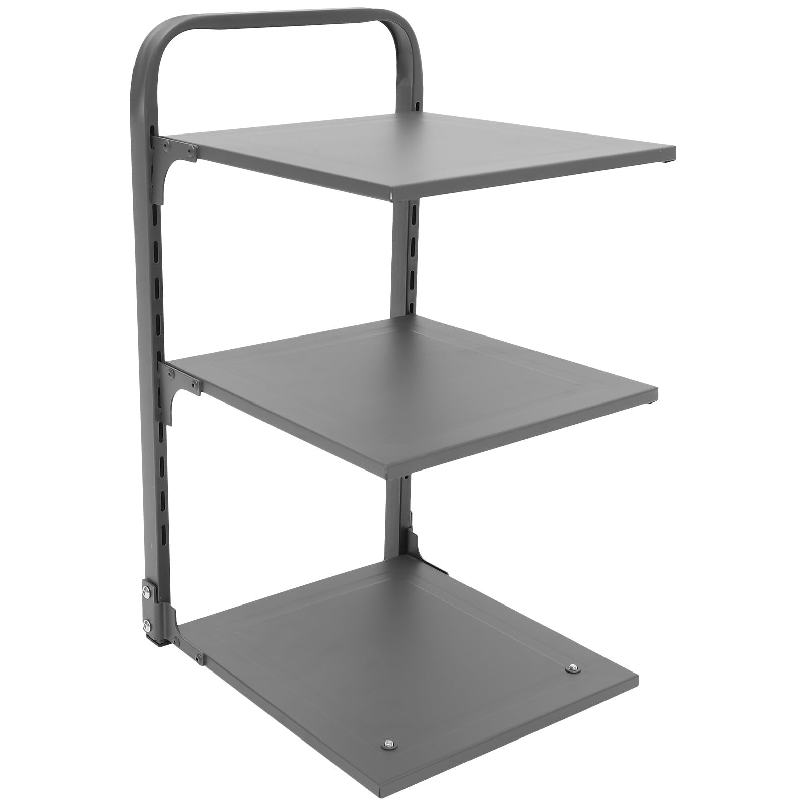 Genérico Organizador Gris de Sartenes Plegable de Acero al Carbono | Tres Niveles Cuadrado, Fácil de Instalar y Desmontar, Resistente al Óxido, Uso Multipropósito