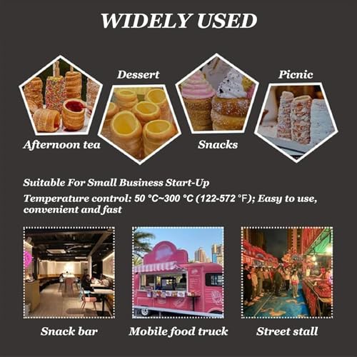 Kamin-Kuchenrollen-Ofen-Maker, Mini-Kreis-Brotbackautomat 110 V 220 V Doppel-Edelstahl-Form, Spiegelrumpf-Kamin-Wickler, Kommerzielle Brotmaschine,110V – Bild 8