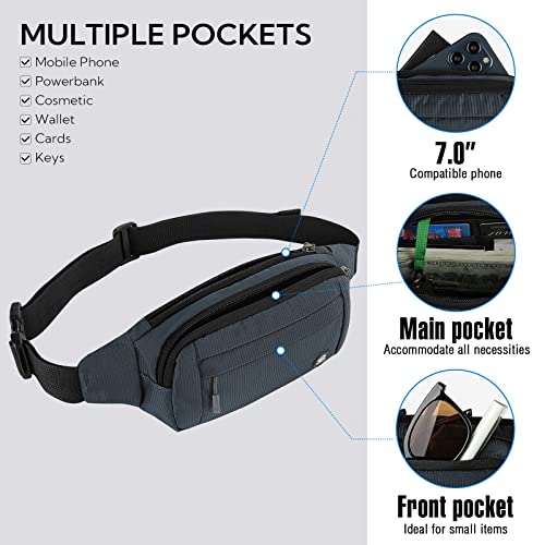 Waterfly Bumbags Waist Fanny Pack Ladies Fashion Bum Bag with Adjustable Belt for Sport Running Hiking Jogging Girls Women Men (Sapphire Blue) - Image 2