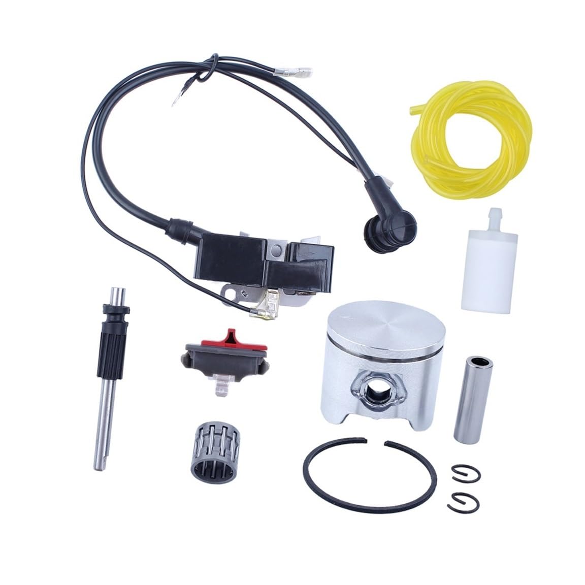 Kit de Aceite for Motor de Motosierra 340, 350, 345 y 346 XP con cojinete de pistón de 44 mm y Bobina de Encendido.