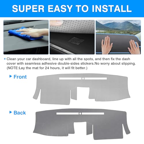 Image of Autorder Gray Dashboard Cover Mat for Nissan Frontier 2007-2021 / Suzuki Equator 2009-2012 Accessories Dash Cover Upgrade Polyester Dash Mat Sunshade Glare UV Rays Protector