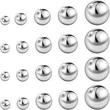 Beebeecraft 50Pcs Piercing Balls 20G 3/4/5/6/8mm 304 Stainless Steel Round Replacement Balls for Piercings Earring Backs Metal Ear Nuts for Stud Earring Septum Belly Button Nipple Tongue Ring Making