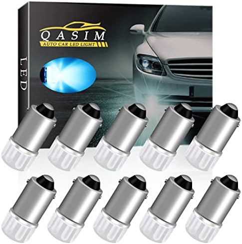 Qasim 10Pcs T4W BA9S 53 57 1895 64111 3030 1W 1SMD 1-LED RV Car Front Side Marker Indicator Interior Reverse Corner Light LED Bulb 12V DC White