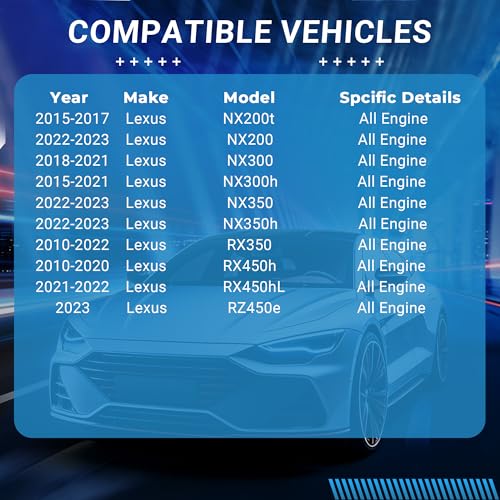 Image of Front Brake Pads Set Compatible with Le-xus NX200t NX300h NX350 NX350h RX350 RX450h RX450hL RZ450e, Toyota Avalon Camry Highlander Sienna bZ4X Brake Pads Semi-Metallic D1324