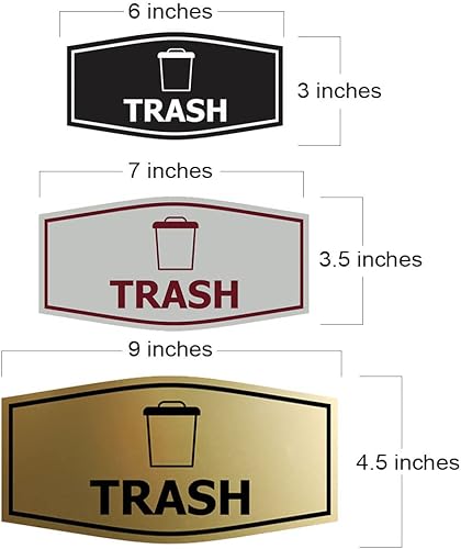 Miniatura 2 de Letrero de basura elegante (plata cepillada) - Mediano