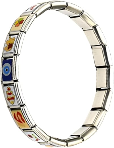 Italian Charm Bracelet, Italian Charm Stainless Steel Creative Elastic Bracelet for Anniversaries Gift fo DIY Module Jewel...