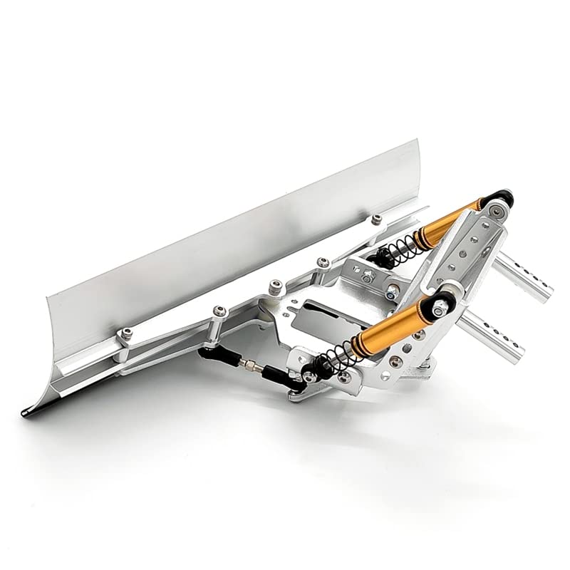 for 1/10 Remote Control Climbing Car Kit RTX4 Metal Snow Shovel SCX10 III 90046 Bidirectional Snow Shovel Tool - (Color: Silver)