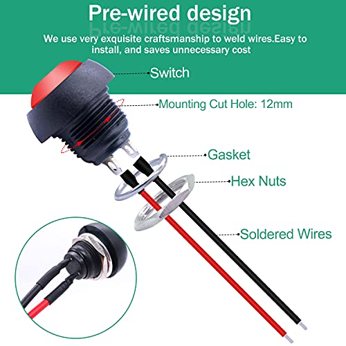 Twidec PBS-33B-R-X-2PCS 12Mm 1/2 Inch Mounting Hole thumb #2